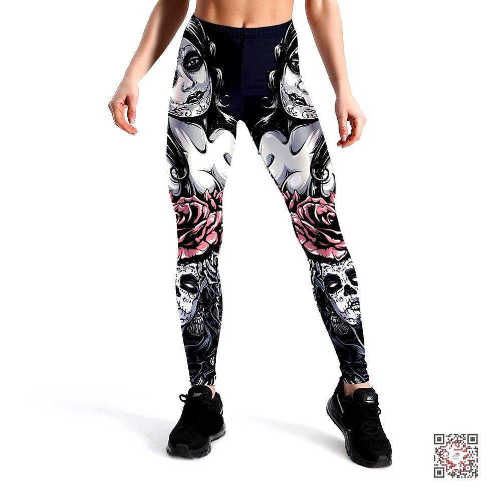Push Up Leggings for Exercise Crazy Pattern