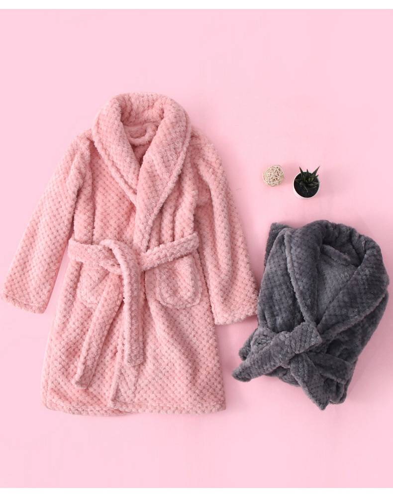 Winter Kid's Flannel Warm Bathrobe Winter Kid's Flannel Warm Bathrobe