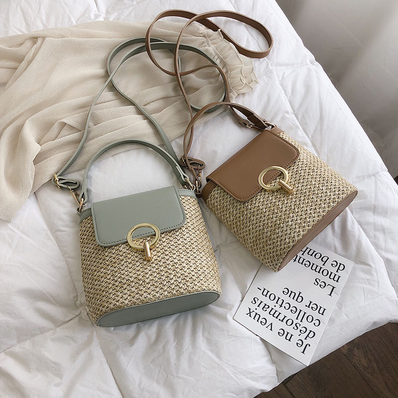 Small Straw Bucket Bags for Women Small Straw Bucket Bags for Women
