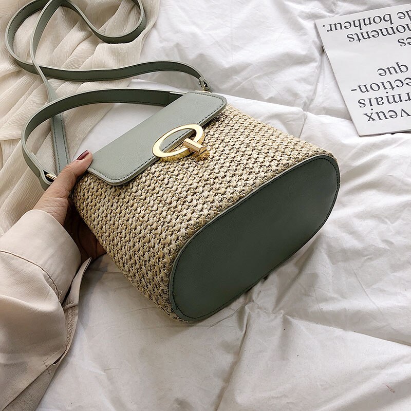 Small Straw Bucket Bags for Women Small Straw Bucket Bags for Women
