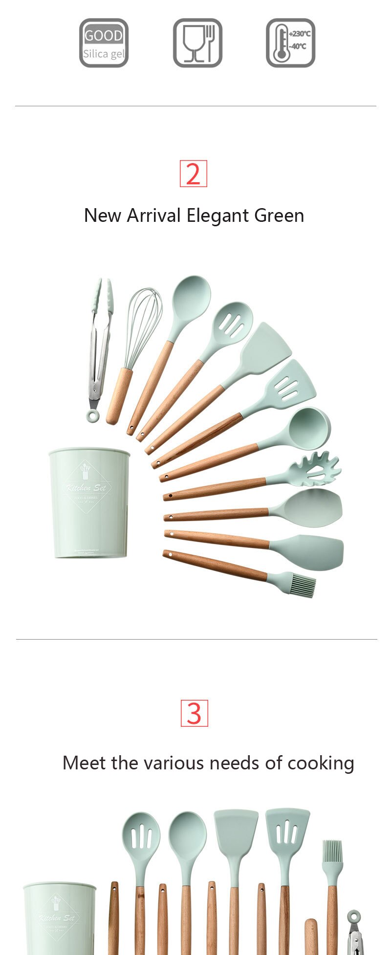 Silicone Detail Cooking Utensils Set