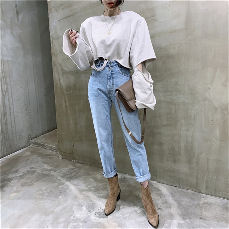 Vintage Loose Blue Jeans for Women Vintage Loose Blue Jeans for Women