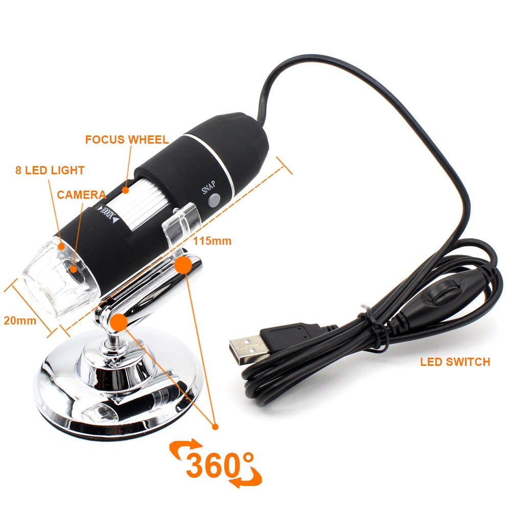1000x / 1600x LED USB Digital Microscope 1000x / 1600x LED USB Digital Microscope