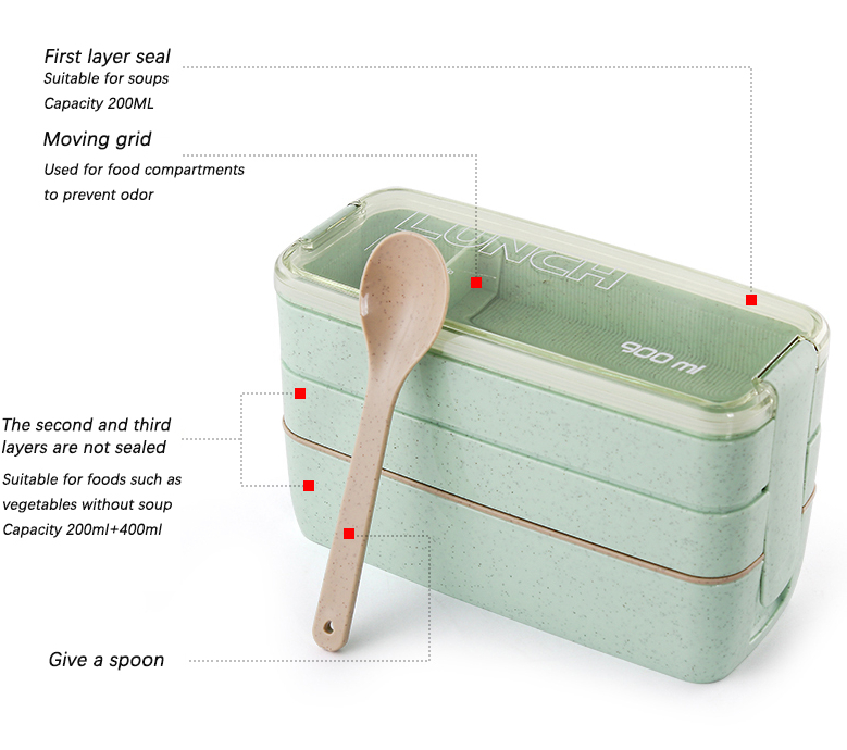 Portable 3 Layered Lunch Box Portable 3 Layered Lunch Box
