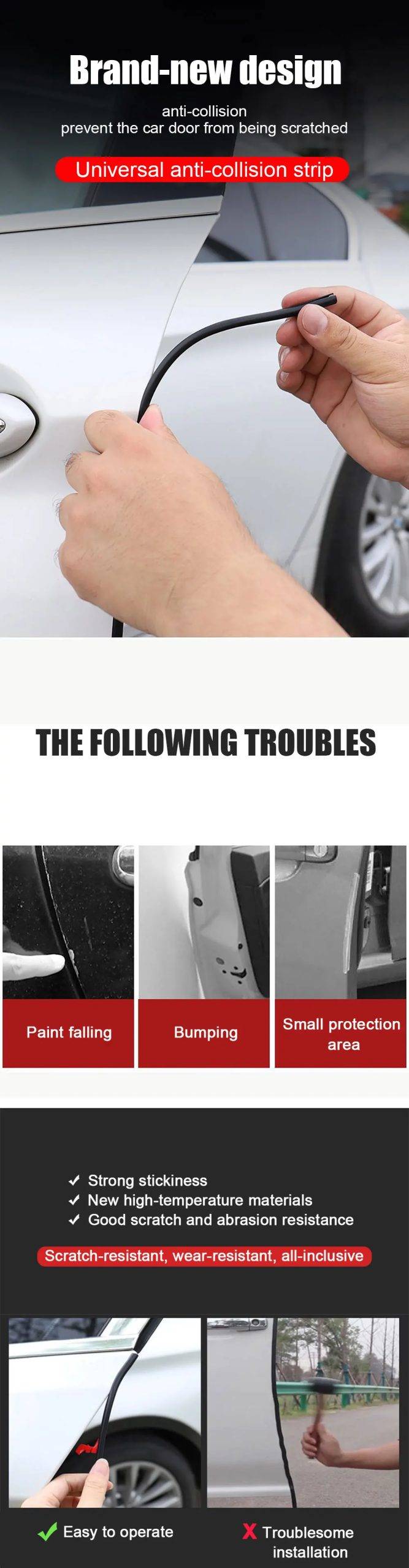 5M Car Door Edge Rubber Scratch Protector Strips