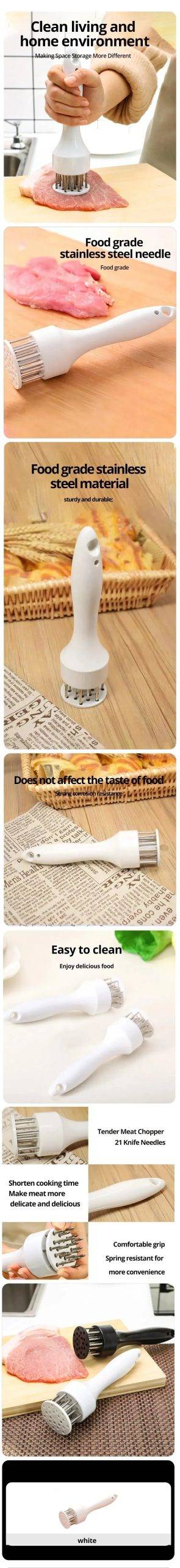 1PCS Steak and pork chops fast loose meat needle practical stainless steel meat tenderizer meat tenderizer hammer hammer 1PCS Steak and pork chops fast loose meat needle practical stainless steel meat tenderizer meat tenderizer hammer hammer