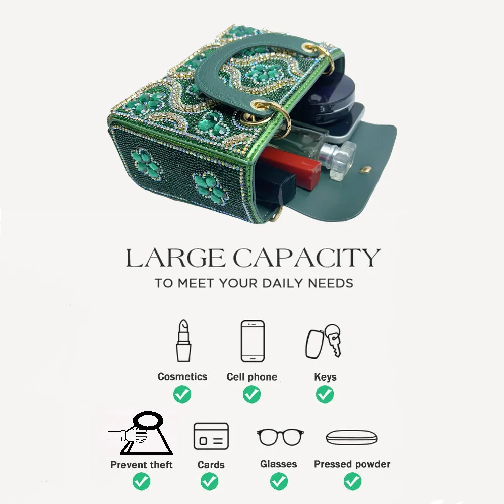 Luxury Rhinestone Evening Bags – Women Shoulder Crossbody Clutch Purse