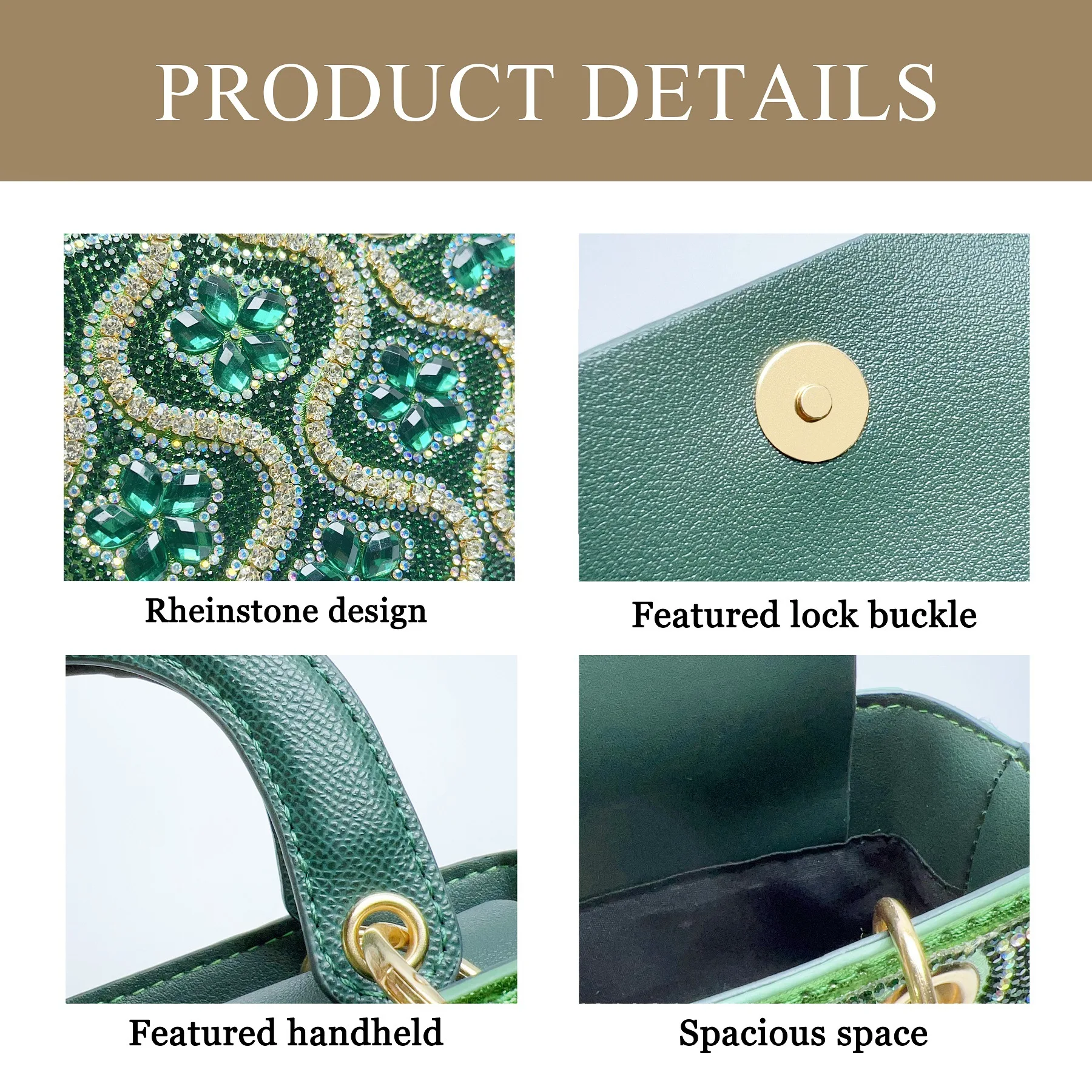 Luxury Rhinestone Evening Bags – Women Shoulder Crossbody Clutch Purse