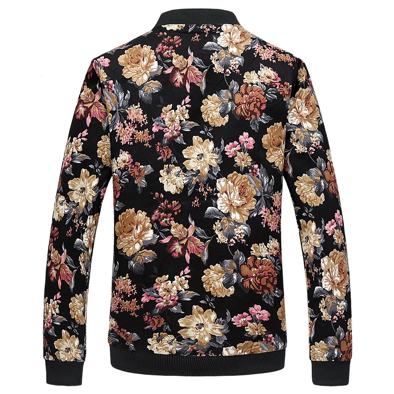 Fashion Floral bomber Jacket Mens Slim Fit Mens jacket 4xl Fashion Floral bomber Jacket Mens Slim Fit Mens jacket 4xl