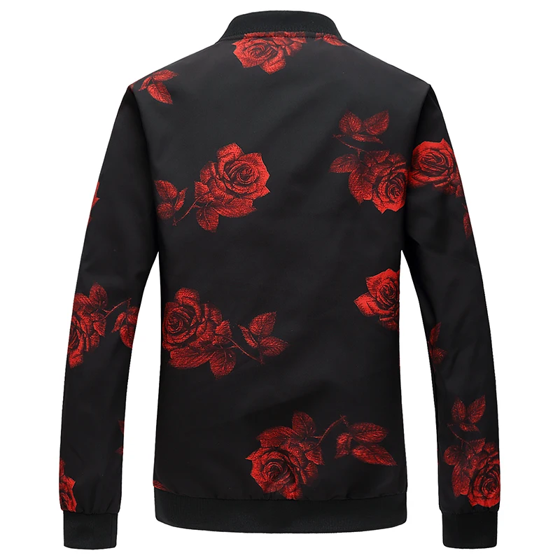 Fashion Floral bomber Jacket Mens Slim Fit Mens jacket 4xl Fashion Floral bomber Jacket Mens Slim Fit Mens jacket 4xl