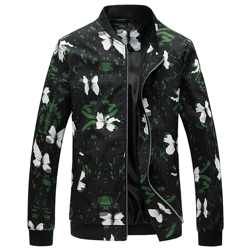 Fashion Floral bomber Jacket Mens Slim Fit Mens jacket 4xl Fashion Floral bomber Jacket Mens Slim Fit Mens jacket 4xl