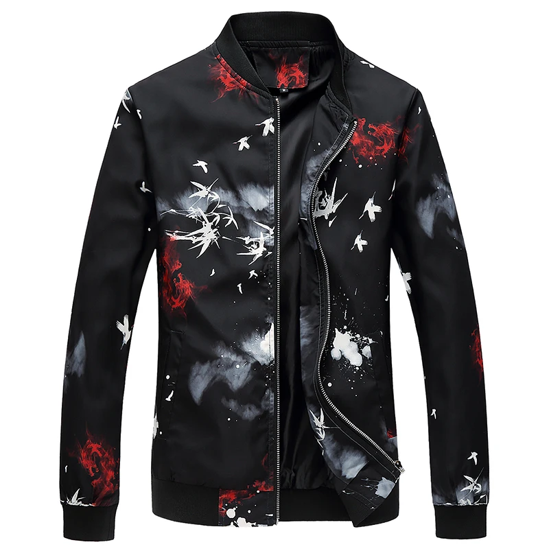 Fashion Floral bomber Jacket Mens Slim Fit Mens jacket 4xl Fashion Floral bomber Jacket Mens Slim Fit Mens jacket 4xl