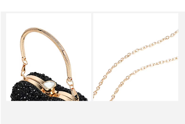 Luxury Heart Shaped Clutch Purse – Crystal Rhinestone Mini Evening Bag