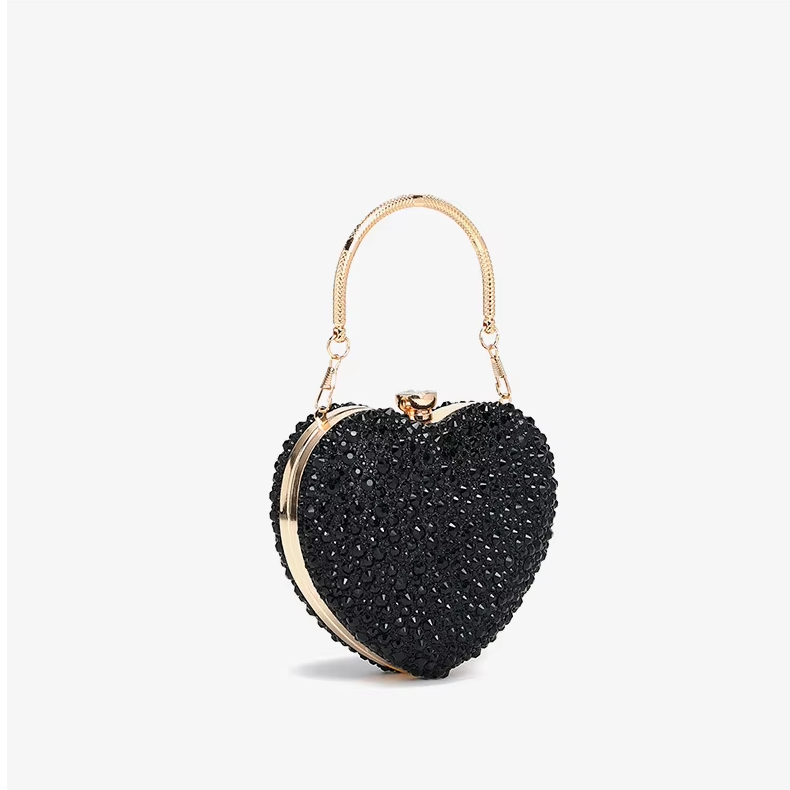 Luxury Heart Shaped Clutch Purse – Crystal Rhinestone Mini Evening Bag