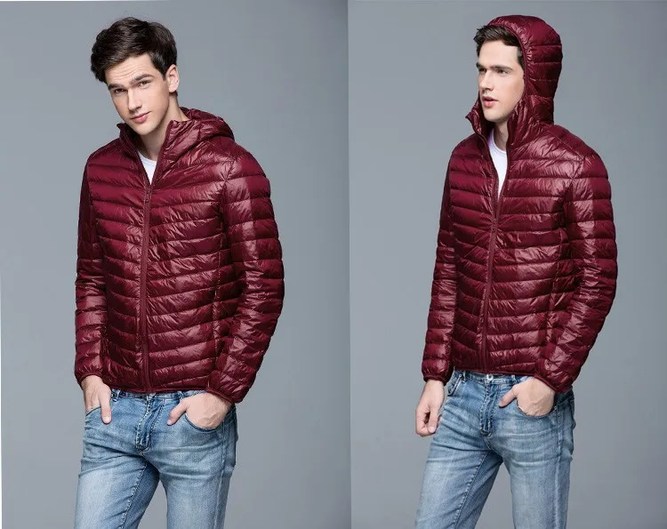 Man Winter Jacket Autumn Jacket White Duck Down Jackets Hooded