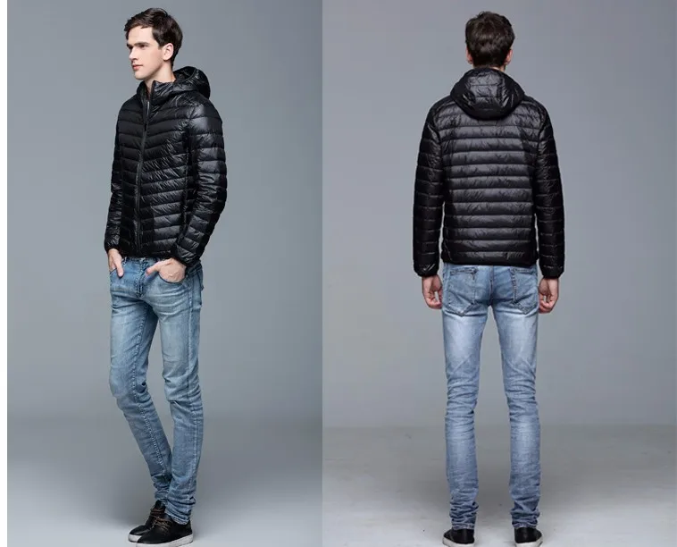 Man Winter Jacket Autumn Jacket White Duck Down Jackets Hooded