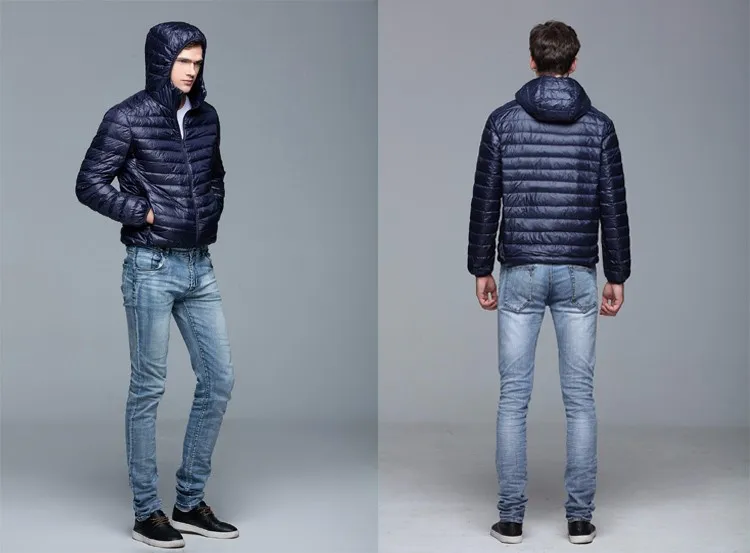 Man Winter Jacket Autumn Jacket White Duck Down Jackets Hooded