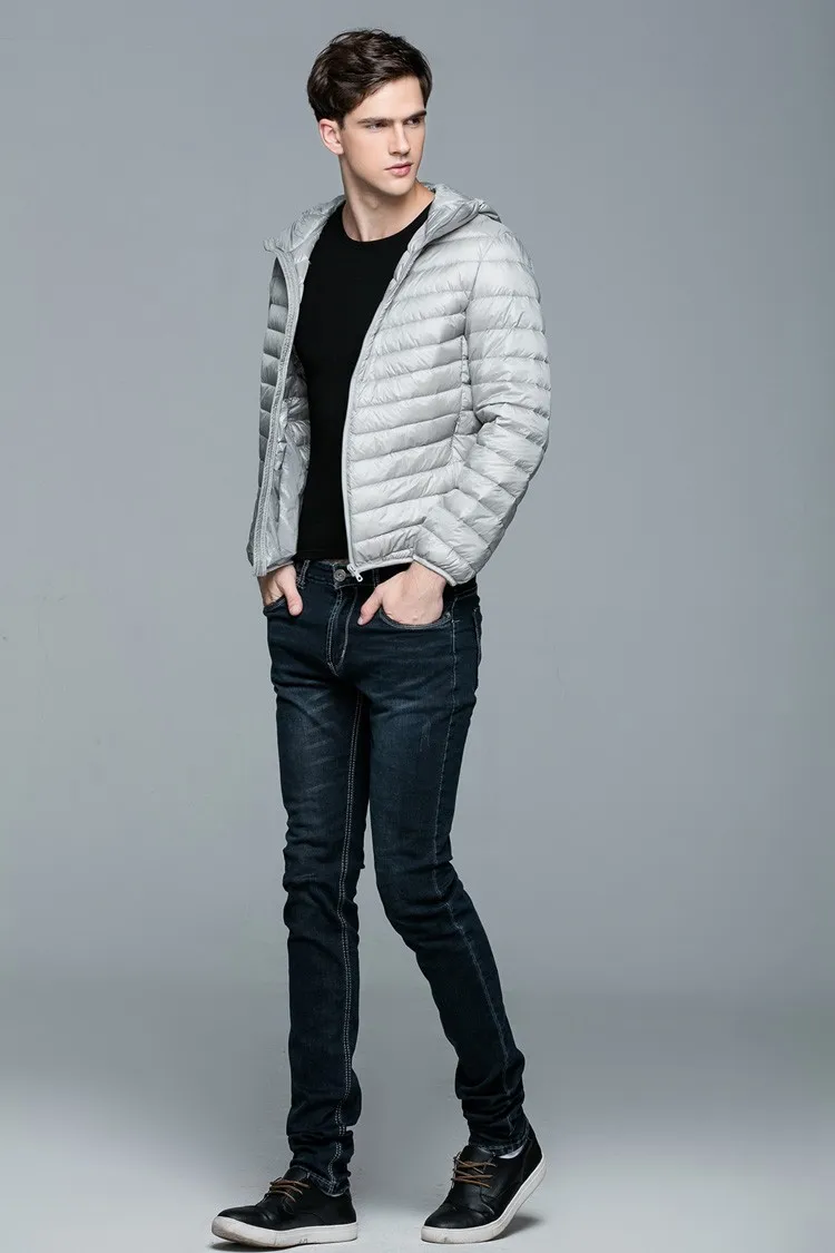 Man Winter Jacket Autumn Jacket White Duck Down Jackets Hooded