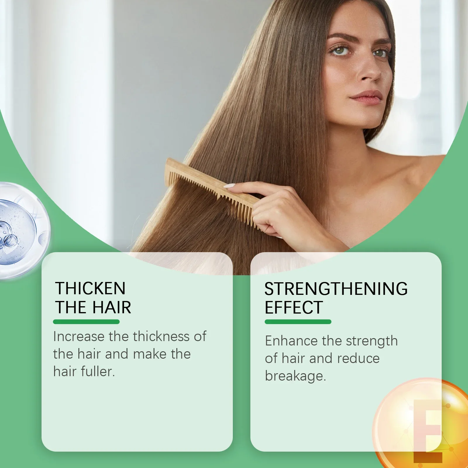 3pcs Rosemary Hair Growth Shampoo Thickening Hydrolyzed Keratin Dry Frizzy Damaged Repair Moisturizing Scalp Cleaning Shampoo