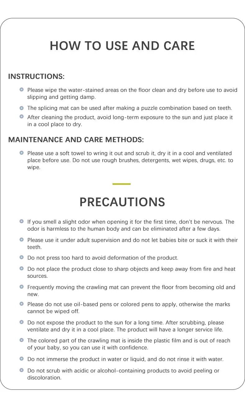 Baby PE Foam Play Mat 60x60x2CM Thick