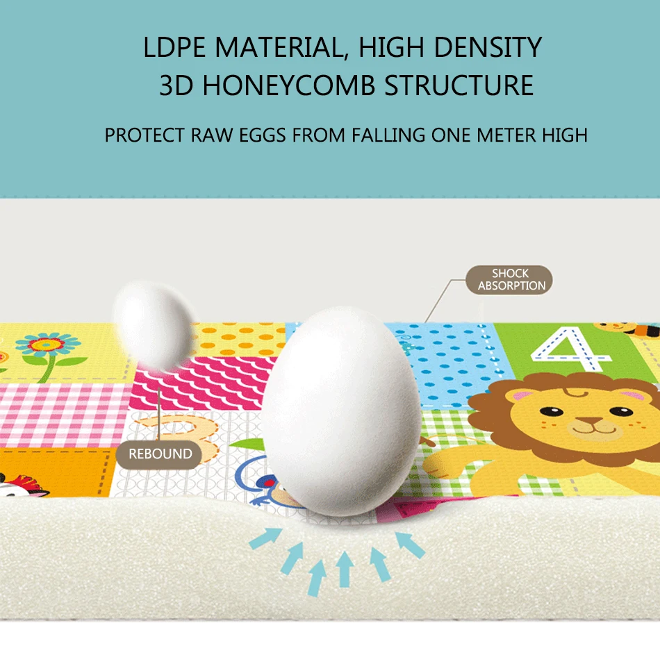 Baby Play Mat Foldable 100*180cm Double-Sided