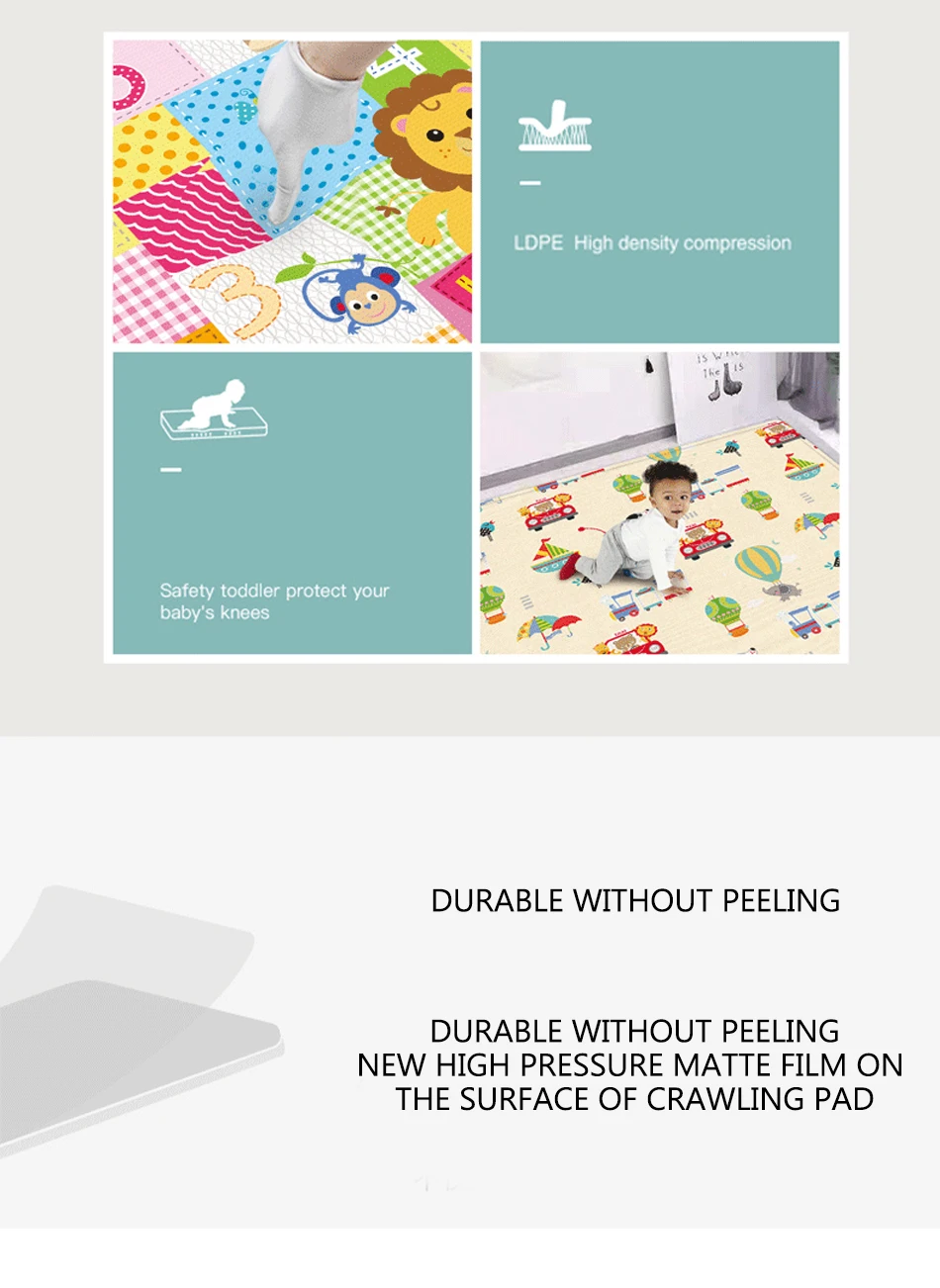 Baby Play Mat Foldable 100*180cm Double-Sided