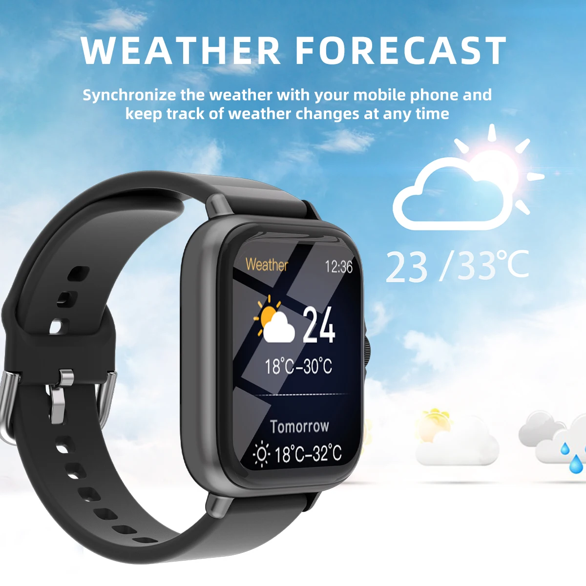 Best Fitness Tracker Watch 1.83'' Waterproof For iPhone Android