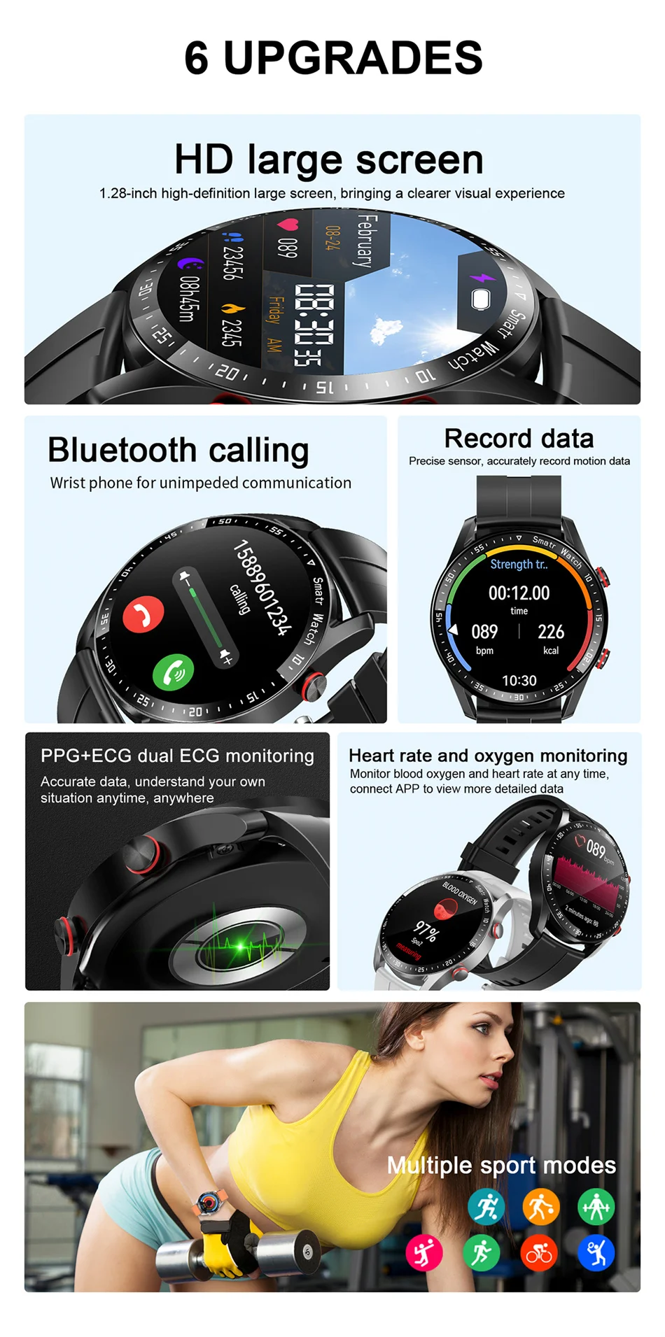 GT Series Smart Fitness Tracker Watch for Men and Women