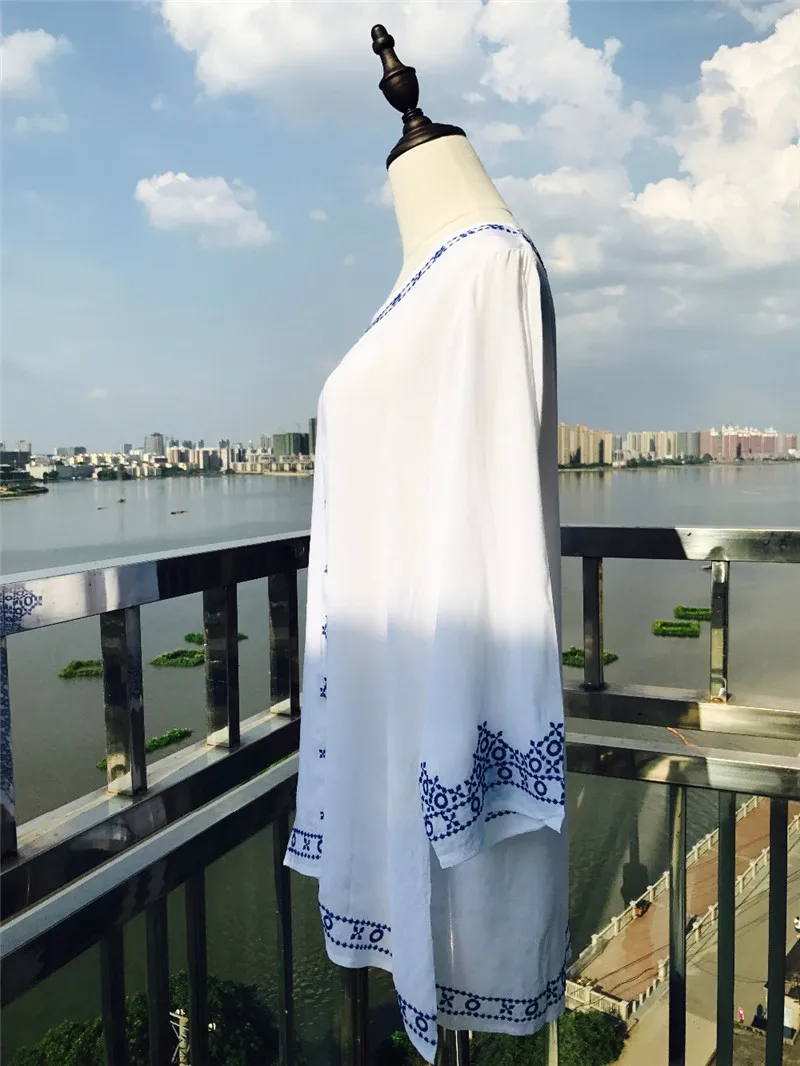Beach Tunic Dress Cotton Beach Cover up Saida de Praia