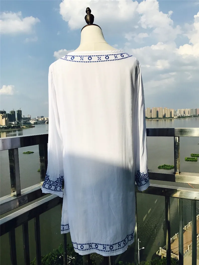 Beach Tunic Dress Cotton Beach Cover up Saida de Praia