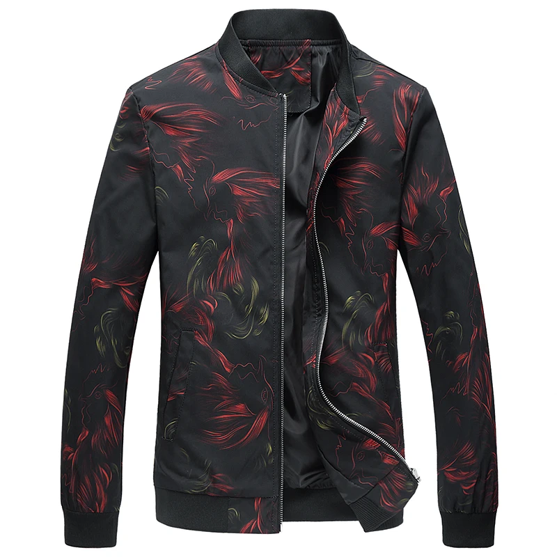 Floral Bomber Jacket for Men — Slim Fit Japanese Style Floral Bomber Jacket for Men — Slim Fit Japanese Style