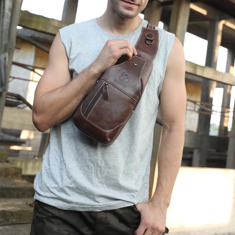Gentle Men's Leather Messenger Bag Crossbody