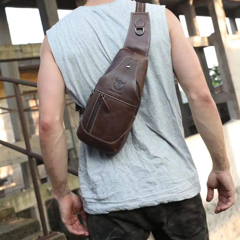 Gentle Men's Leather Messenger Bag Crossbody