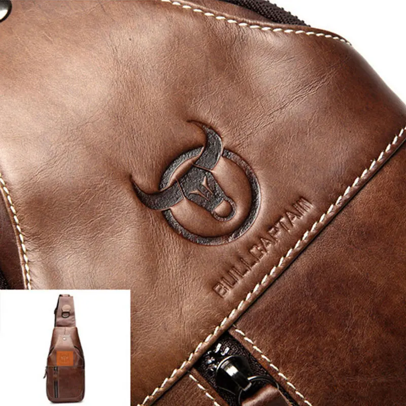 Gentle Men's Leather Messenger Bag Crossbody