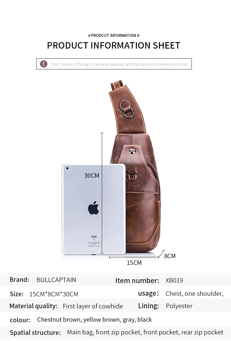 Gentle Men's Leather Messenger Bag Crossbody