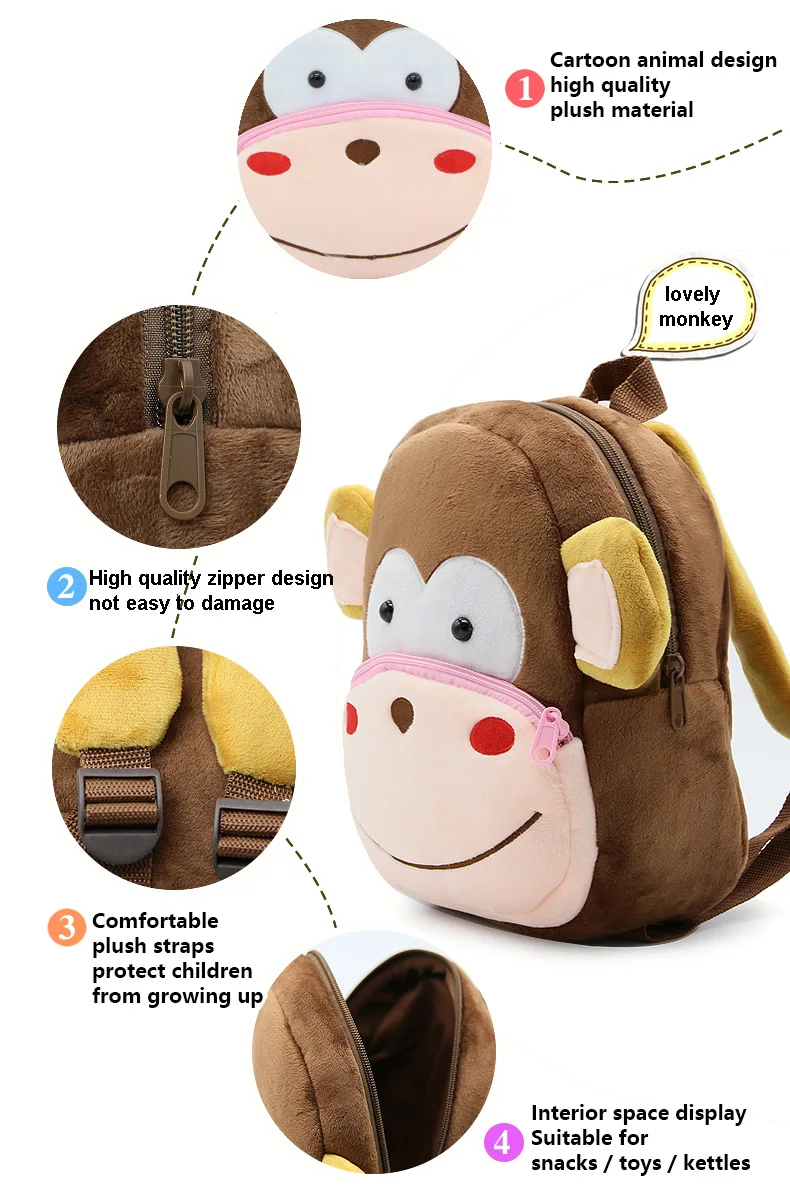Kids 3D Animal Backpacks Toddler Schoolbag