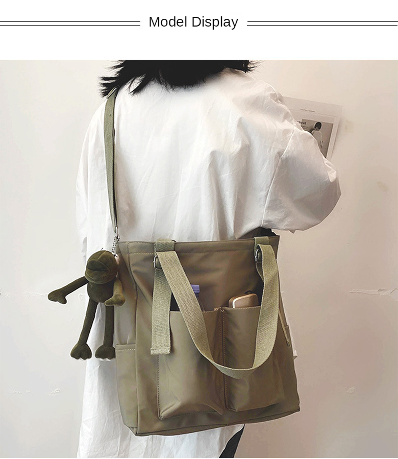 Large Shoulder Tote Bag With Zipper