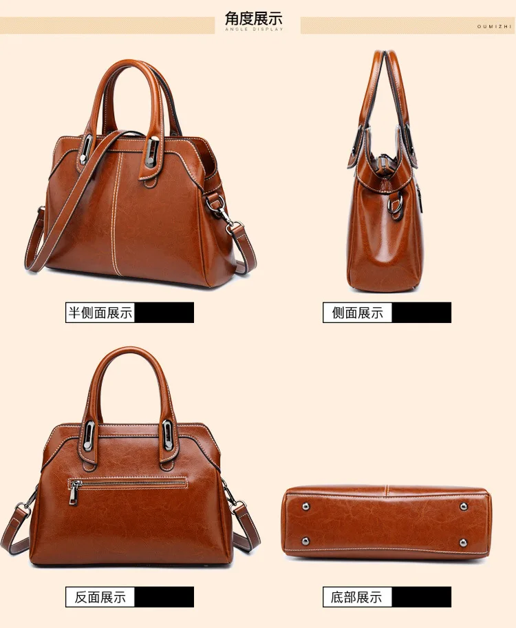 Luxury Leather Bags for Women Oil Waxed Luxury Leather Bags for Women Oil Waxed