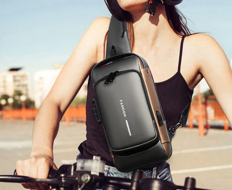 Men's Shoulder Sling Bag with USB Charging Port — Anti-Theft Travel Chest Bag Men's Shoulder Sling Bag with USB Charging Port — Anti-Theft Travel Chest Bag
