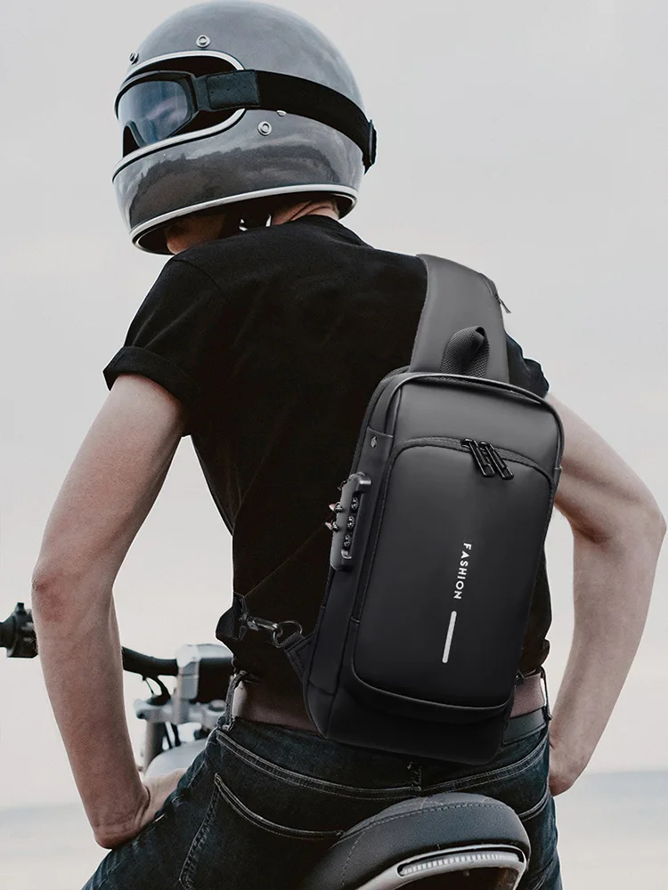 Men's Shoulder Sling Bag with USB Charging Port — Anti-Theft Travel Chest Bag Men's Shoulder Sling Bag with USB Charging Port — Anti-Theft Travel Chest Bag