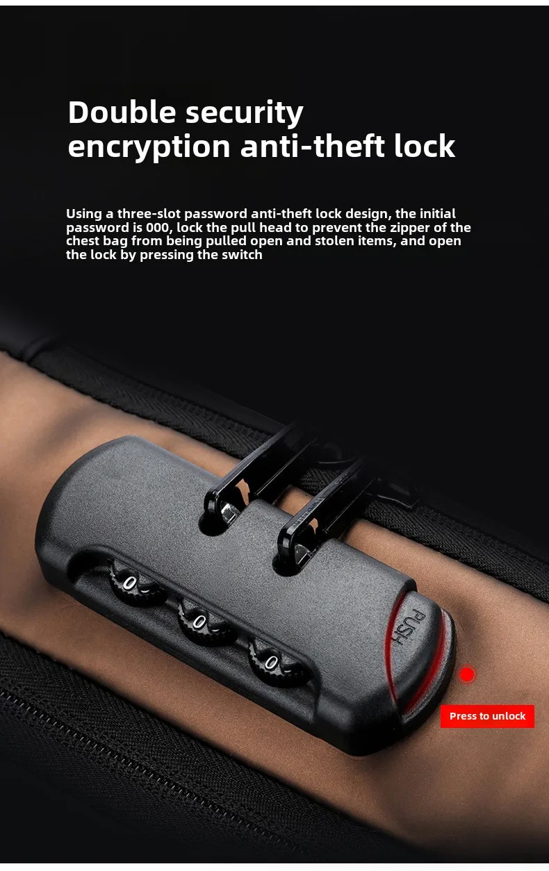 Men's Shoulder Sling Bag with USB Charging Port — Anti-Theft Travel Chest Bag