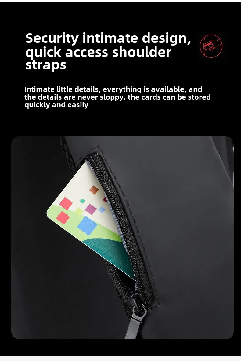 Men's Shoulder Sling Bag with USB Charging Port — Anti-Theft Travel Chest Bag