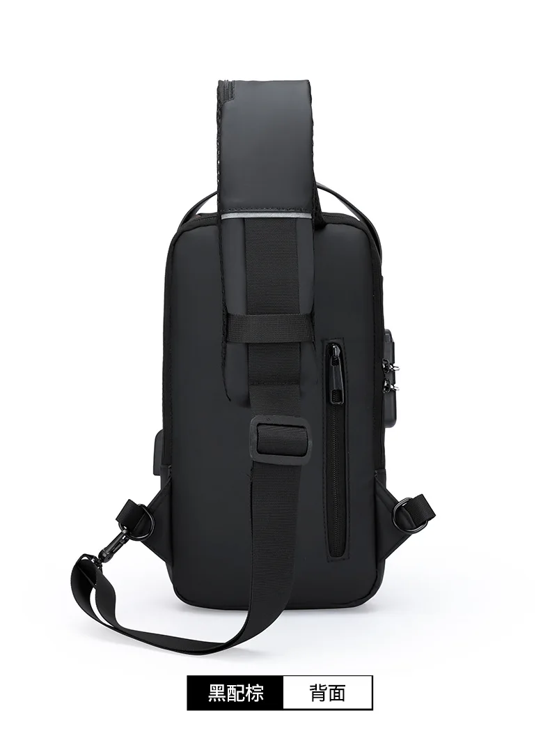 Men's Shoulder Sling Bag with USB Charging Port — Anti-Theft Travel Chest Bag
