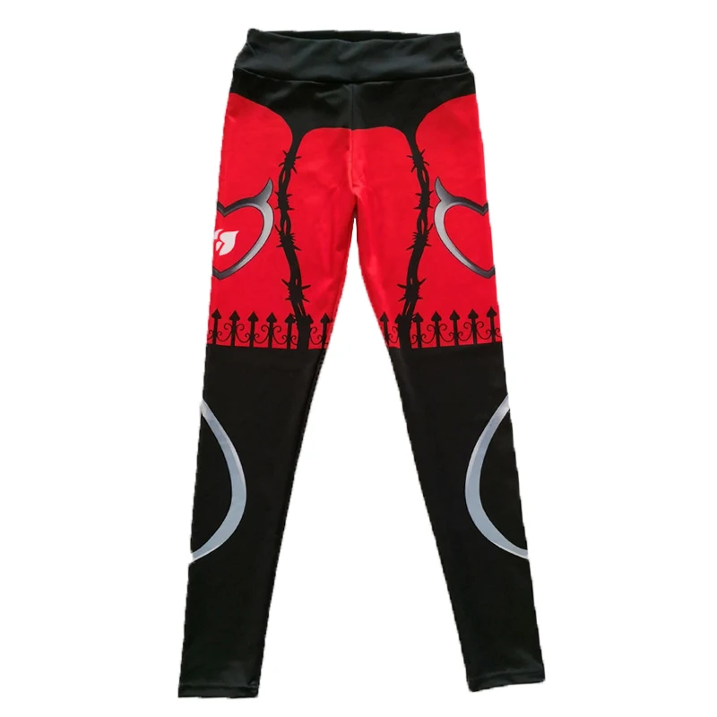 Printed Workout Leggings Red Heart