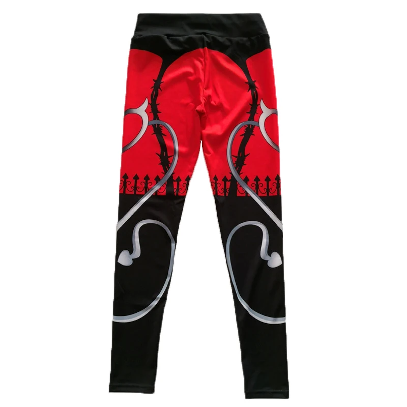 Printed Workout Leggings Red Heart