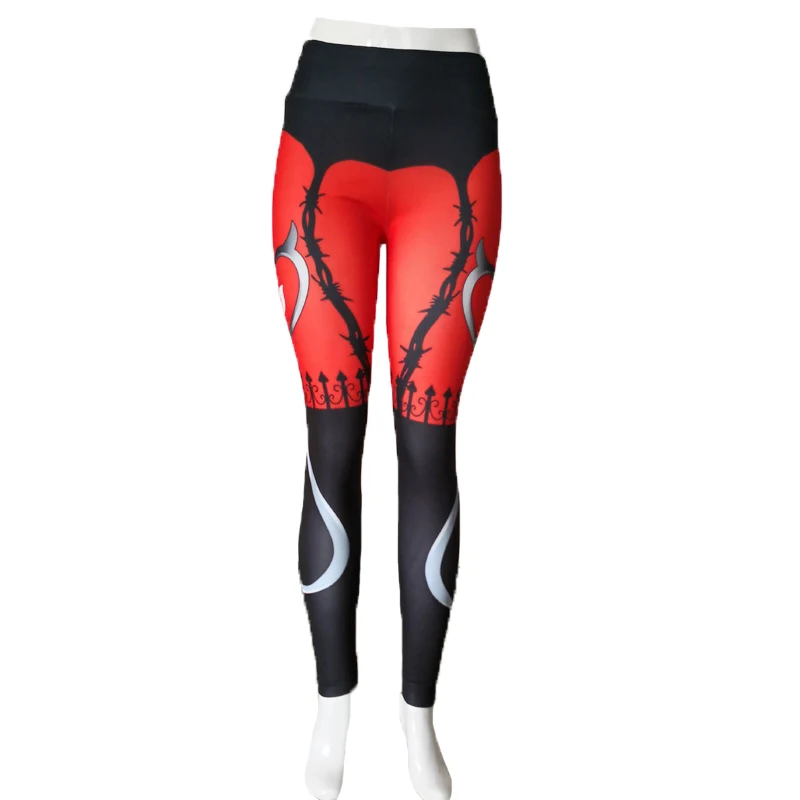 Printed Workout Leggings Red Heart