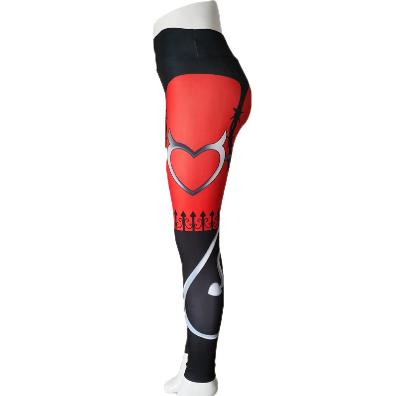 Printed Workout Leggings Red Heart