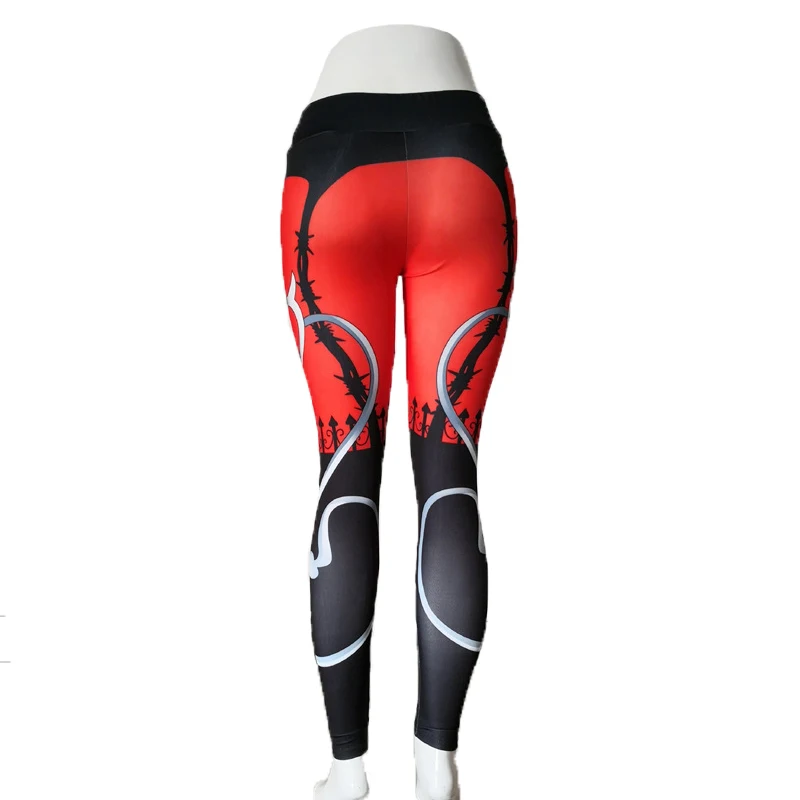 Printed Workout Leggings Red Heart