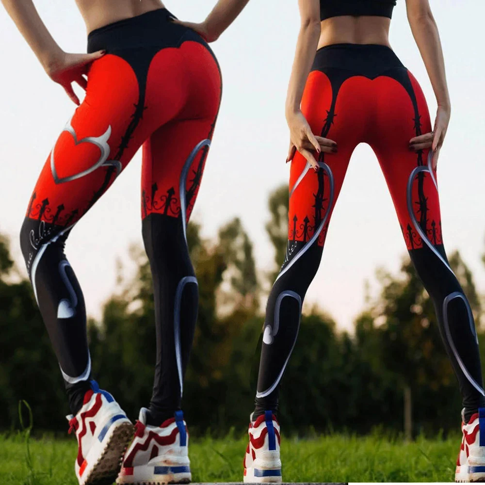 Printed Workout Leggings Red Heart Leggings Women Clothing Fashion Women’s Fashion Women’s Leggings Fashion Printed Workout Leggings Red Heart Leggings Women Clothing Fashion Women's Fashion Women's Leggings Fashion KDBazar