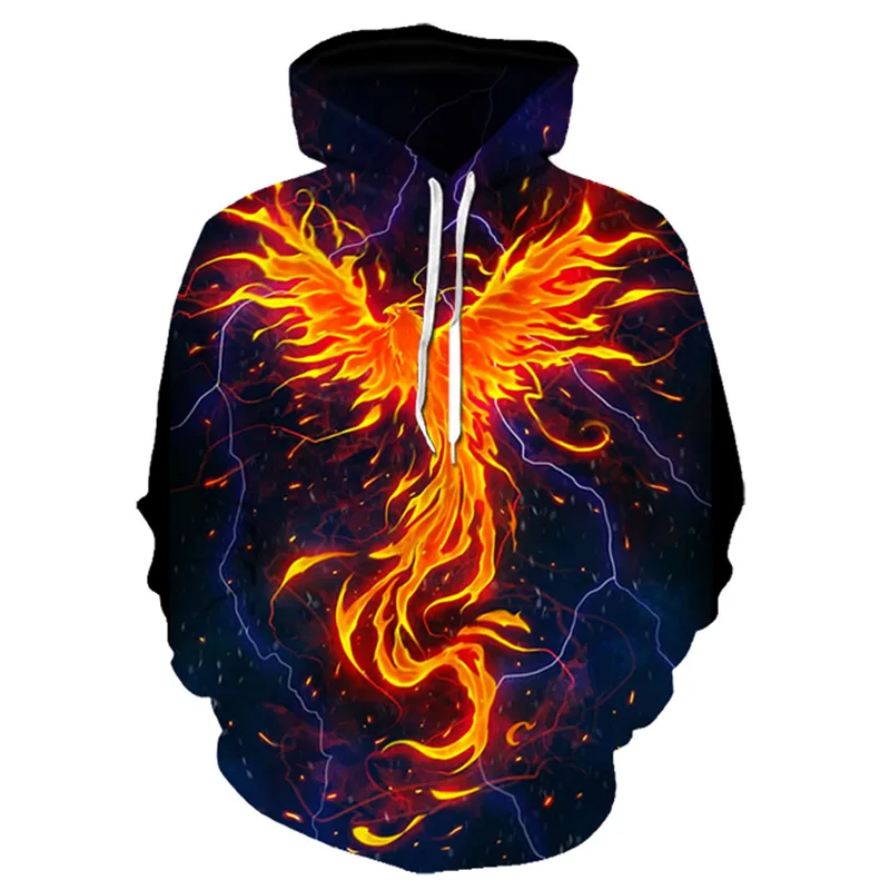 Unique 3D Printed Hoodies Canada Blue Flaming Unique 3D Printed Hoodies Canada Blue Flaming